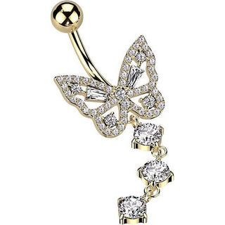 Bauchnabelpiercing Schmetterling beweglich Zirkonia