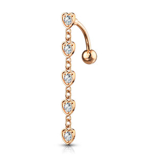 Bauchnabelpiercing Herz beweglich Zirkonia Silber