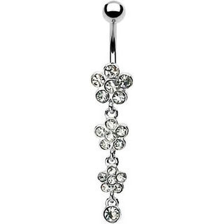Bauchnabelpiercing Blume beweglich Zirkonia