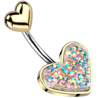 Bauchnabelpiercing Glitzer Herz