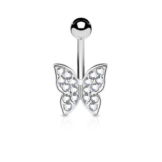 Bauchnabelpiercing Schmetterling Zirkonia Silber