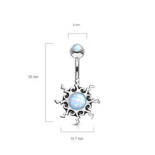 Bauchnabelpiercing Tribal Sonne