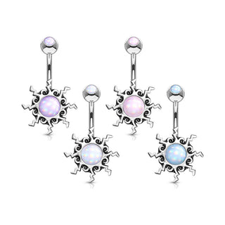 Bauchnabelpiercing Tribal Sonne