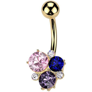 Bauchnabelpiercing Steine mehrfarbig