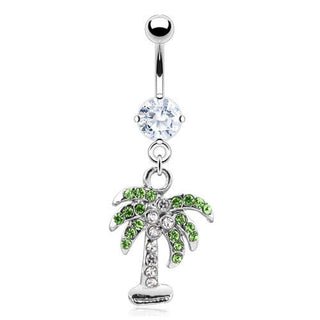 Bauchnabelpiercing Palme beweglich Zirkonia