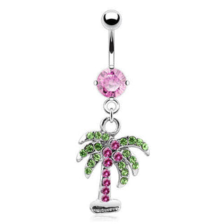 Bauchnabelpiercing Palme beweglich Zirkonia