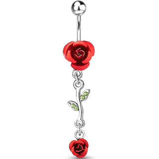 Bauchnabelpiercing Rose beweglich Metall