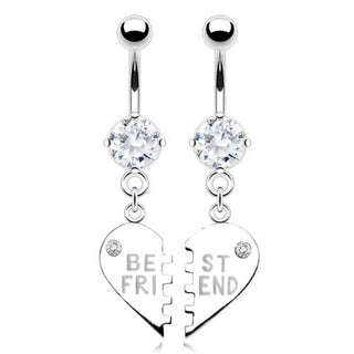 Bauchnabelpiercing BEST FRIEND Herz beweglich Zirkonia