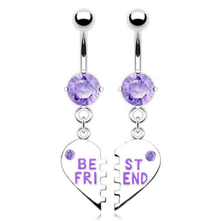 Bauchnabelpiercing BEST FRIEND Herz beweglich Zirkonia