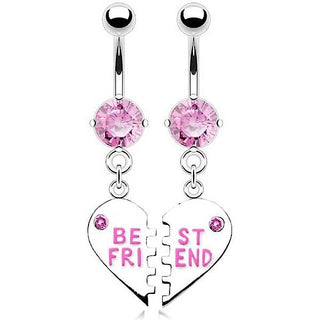 Bauchnabelpiercing BEST FRIEND Herz beweglich Zirkonia