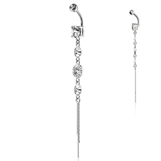 Bauchnabelpiercing 4 Zirkonia beweglich