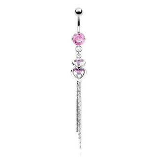 Bauchnabelpiercing Herz beweglich Zirkonia Silber