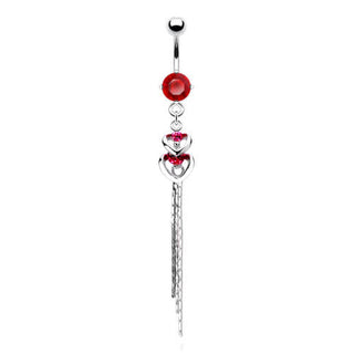 Bauchnabelpiercing Herz beweglich Zirkonia Silber