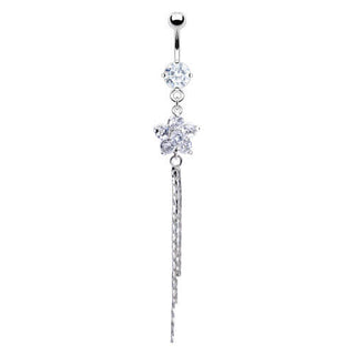 Bauchnabelpiercing Blume beweglich Zirkonia