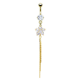 Bauchnabelpiercing Blume beweglich Zirkonia