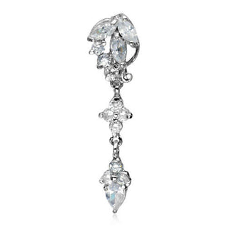 Bauchnabelpiercing Tropfen beweglich Zirkonia Silber