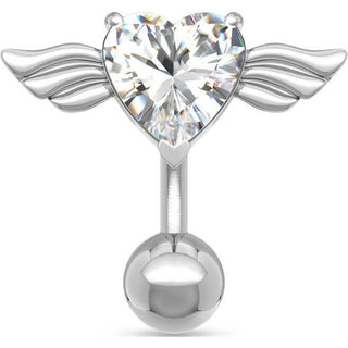 Bauchnabelpiercing Engelsflügel Zirkonia Silber