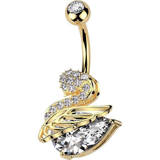 Bauchnabelpiercing Zirkonia Schwan