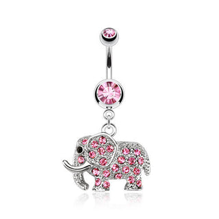 Bauchnabelpiercing Elefant beweglich Zirkonia Silber