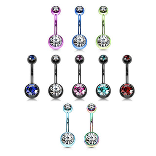 Bauchnabelpiercing Kugel Zirkonia Titan PVD