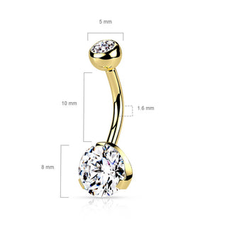 Bauchnabelpiercing Kugel Zirkonia Titan PVD