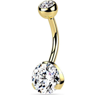 Bauchnabelpiercing Kugel Zirkonia Titan PVD