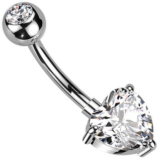Bauchnabelpiercing Herz Zirkonia