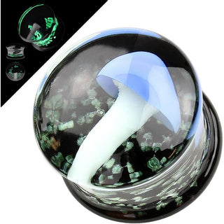 Glas Plug Pilz Glow in the Dark Glas