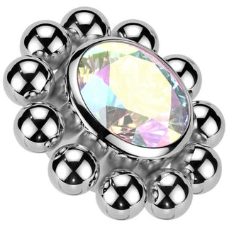 Titan Blume Zirkonia Innengewinde