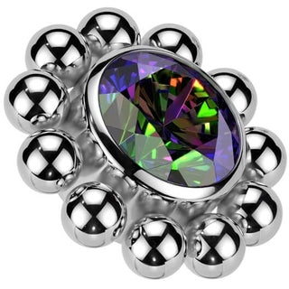 Titan Blume Zirkonia Innengewinde