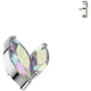 Titan Top Zirkonia Marquise Schliff Innengewinde