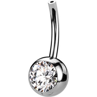 Titan Base Bauchnabelpiercing Kugel Zirkonia Push-In