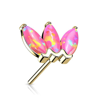 14 Karat Gold Top 3 Opal Gelbgold Weißgold Push-In