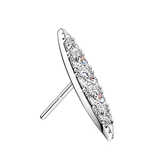 14 Karat Gold Oval Zirkonia Gelbgold Weißgold Push-In