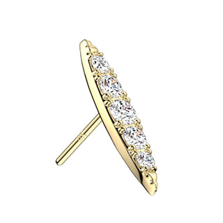 14 Karat Gold Oval Zirkonia Gelbgold Weißgold Push-In
