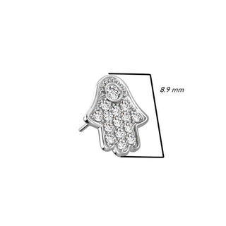 14 Karat Gold Top Hamsa Zirkonia Gelbgold Weißgold Push-In