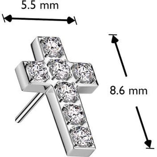 Aufsatz Kreuz Zirkonia Push-In