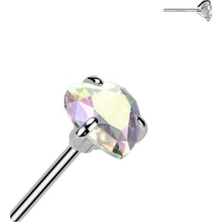 Titan Aufsatz Zirkonia Herz Push-In