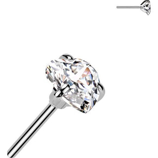 Titan Aufsatz Zirkonia Herz Push-In