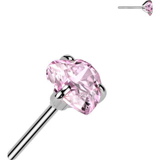 Titan Aufsatz Zirkonia Herz Push-In