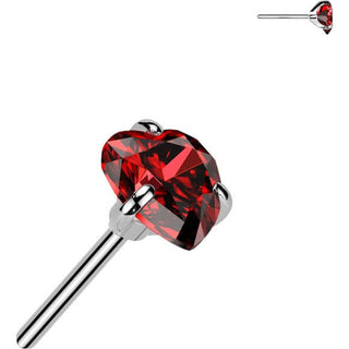 Titan Aufsatz Zirkonia Herz Push-In