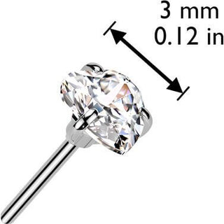 Titan Aufsatz Zirkonia Herz Push-In