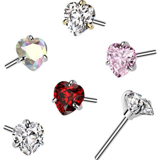 Titan Aufsatz Zirkonia Herz Push-In