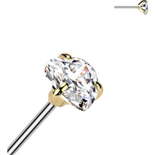 Titan Aufsatz Zirkonia Herz Push-In