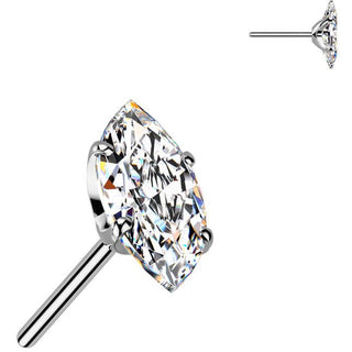 Titan Top-Zirkonia im Marquise-Schliff Push-In