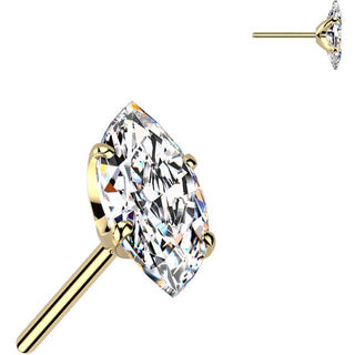 Titan Top-Zirkonia im Marquise-Schliff Push-In