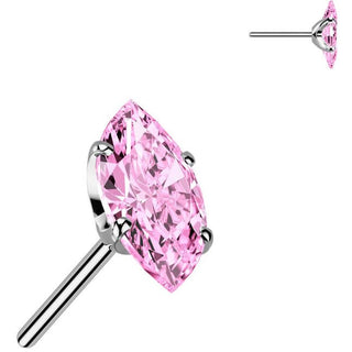 Titan Top-Zirkonia im Marquise-Schliff Push-In