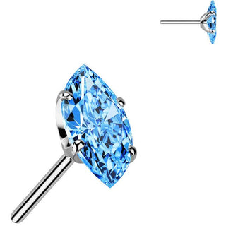 Titan Top-Zirkonia im Marquise-Schliff Push-In