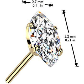 Titan Top-Zirkonia im Marquise-Schliff Push-In