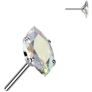 Titan Top-Zirkonia im Marquise-Schliff Push-In